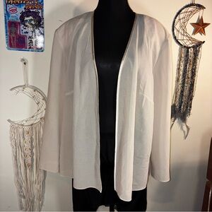 R&M Richards Cream Open-Front Blouse